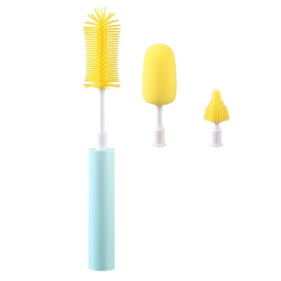 Electric Bottle Brush Cleaner 3 In 1 Rechargeable Brush Head Set Silicone