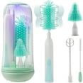 thumbnail image 1 of Electric Bottle Brush Cleaner, Rechargable Electric Baby Bottle Brush for Travel, Waterproof Electric Bottle Cleaner Set with Nipple & Straw Brush, Perfect Essentials Gift for Mom After Birth, Green, 1 of 12