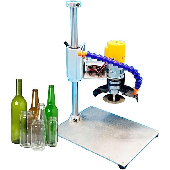 Electric Bottle Cutting Machine, Wine Glass Bottle Cutter with All Accessories, 6000r/min Motor and Adjustable Cutting Head, Cutting Precisely, for Various Glass Bottles