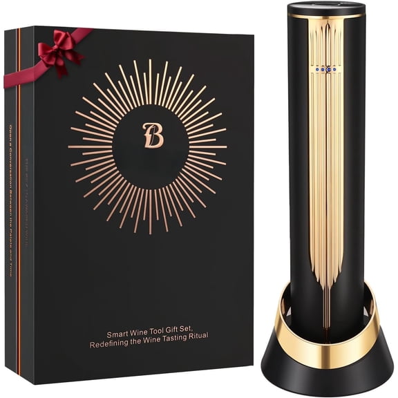 Electric Bottle Opener with Base & Built-in - Rechargeable Intelligent -Activated Automatic Corkscrew - Luxury Christmas Gifts for Women, Men, Seniors