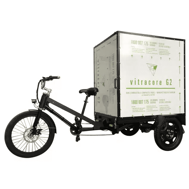Electric Cargo Box Bike Tricycle 500W Rear Motor 48V 20Ah Battery Delivery Truck 3 Wheel Utility Cycle 660 lb Capacity LED Lights Black