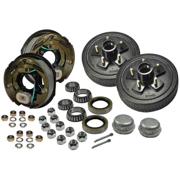 Electric Brake Backing Plate-Hub Kit - Pair- 10 Inch x 2-1/2", 5-bolt on 4-1/2" Bolt Circle (BPH1004EPR)