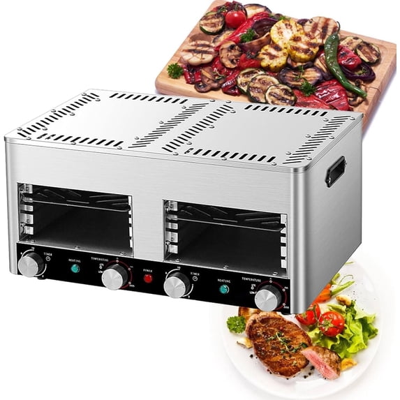 Electric Broiler, Electric Steak Broiler Indoor Commercial Steak Grill Automatic Steak Broiler, Time Temperature Adjustable, For Beef Chicken Vegetables