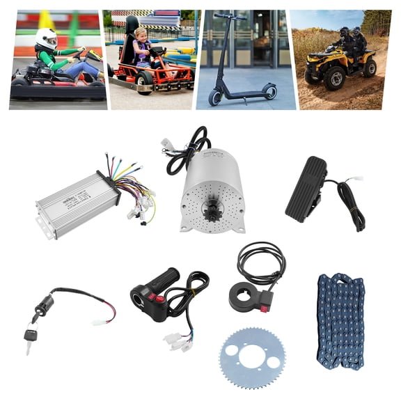 Electric Brushless DC Motor Complete Kit, High Speed Motor with Speed Controller, E-Bike DC Motor Kit 2000w 60V