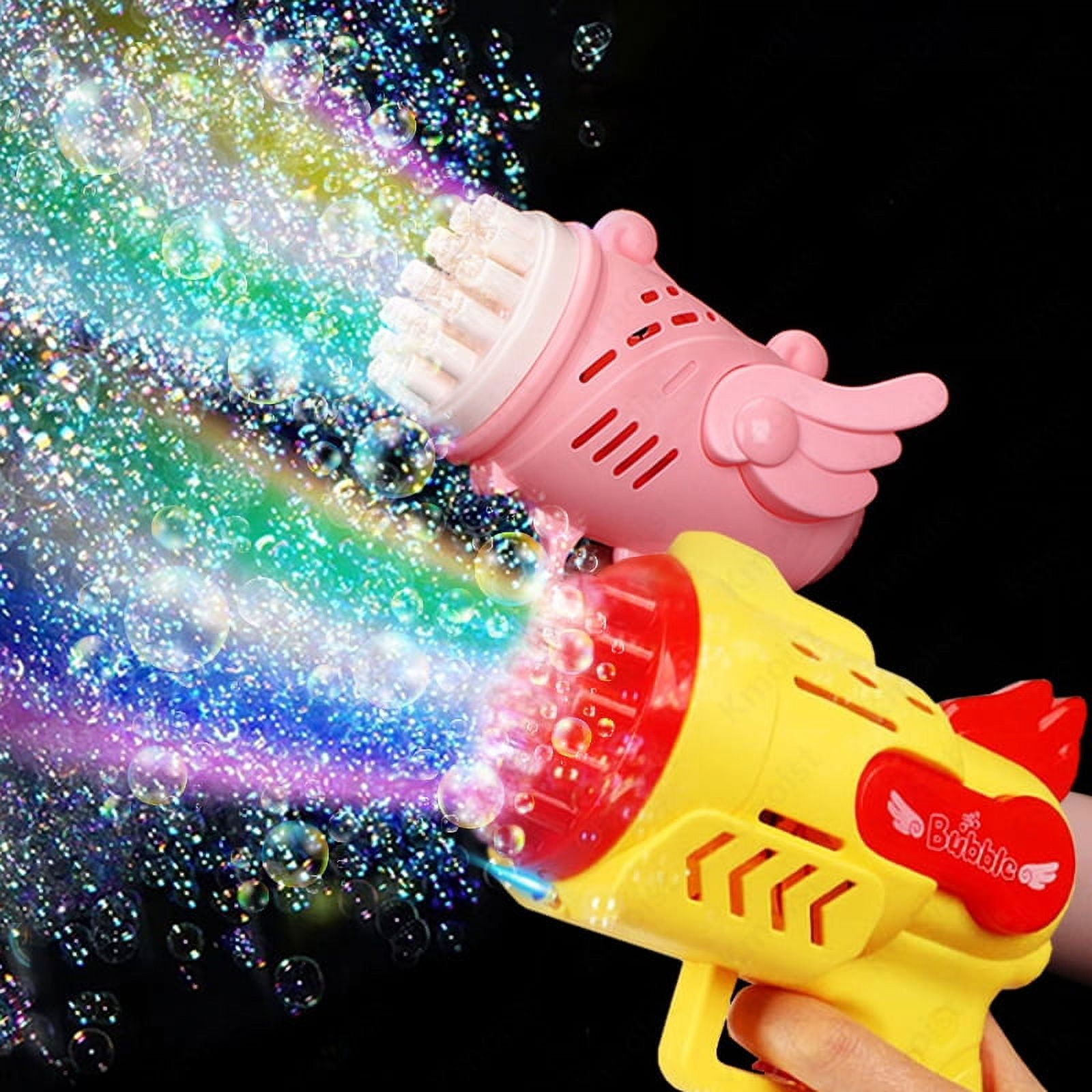Electric Bubble Gun Electric Automatic Soap Rocket Bubbles Machine Kids Portable Outdoor Party Toy LED Light Blower Toys Children Gifts