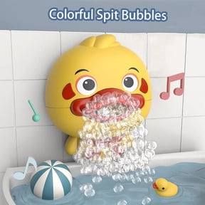 Electric Bubble Machine for Bath Continuous Bubble Blower, Duck Shape with Music, Suction Cup, Battery Operated