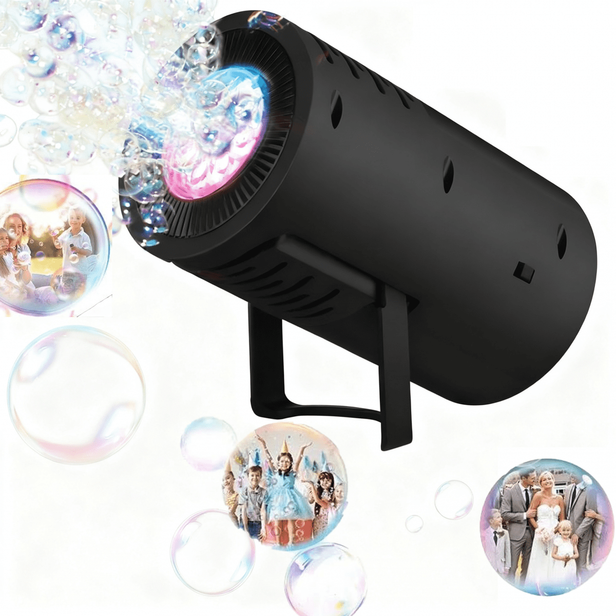 Electric Bubbles Machine Battery Operated for Adults, Portable Automatic Bubble Maker, Outdoor Bubble Blower for Weddings Stage Parties(Black)
