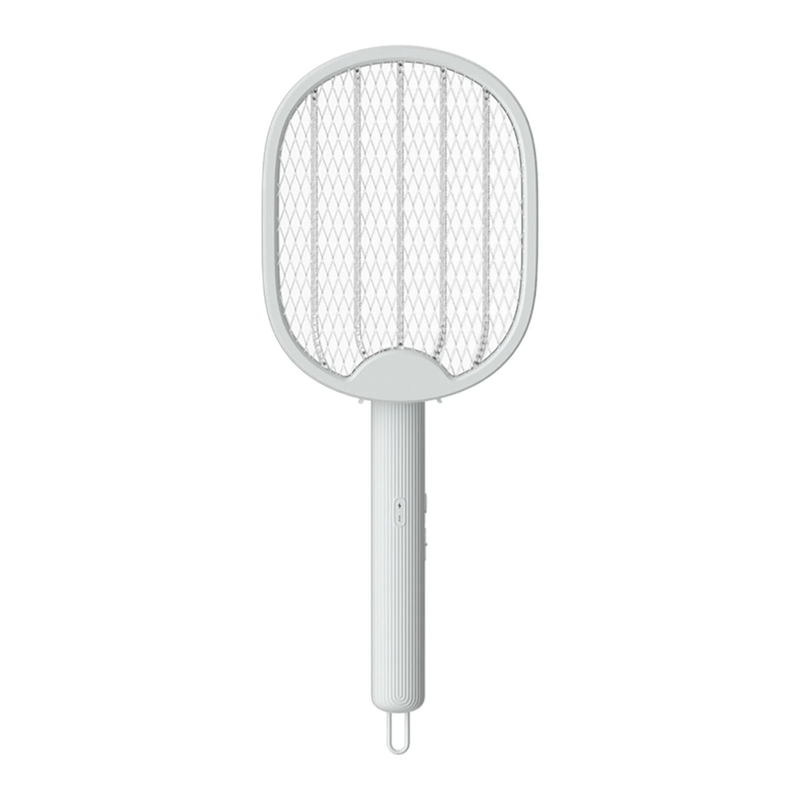 Electric Bug Zapper, Bug Zapper Racket, Electric Swatter Racket Rechargeable Foldable Zapper Racket for Indoor Outdoor Summer Picnic White 1 Pack