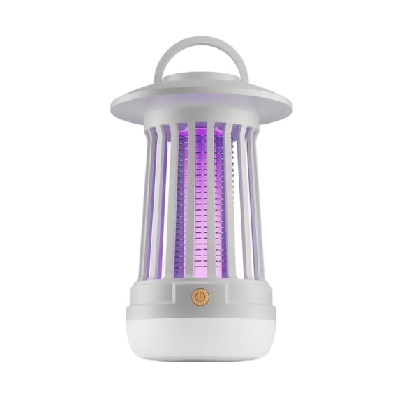 Electric Bug Zapper for Home Patio Office Courtyard Bug Zapper Indoor Flying Insect Trap, Electronic Mosquito Zapper Traps with Built-in Battery for Patio, Bedroom, Kitchen, Office(White)