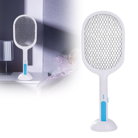 Electric Bug Zapper, Rechargeable Handheld Fly Swatter Racket with LED Light, Mosquito Killer Lamp, 3-Layer Safety Mesh Bug Zapper for Indoor & Outdoor Use, Powerful Grid