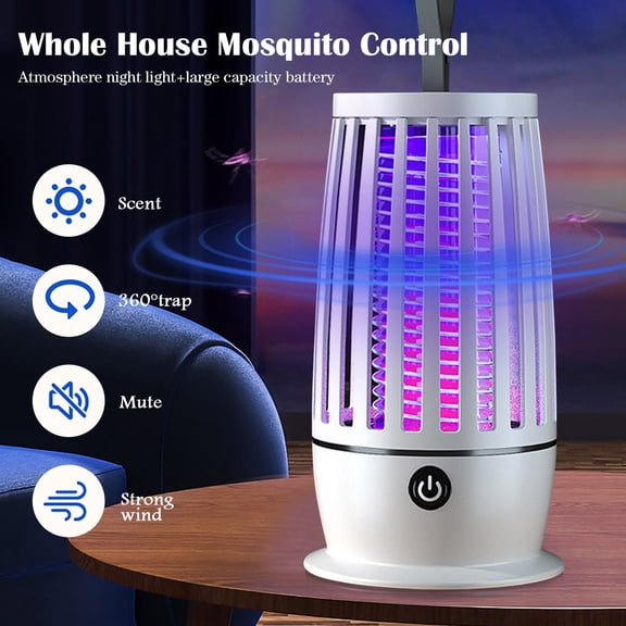 Electric Bug Zapper, Rechargeable Portable Mosquito Zapper with USB Charging,Indoor Outdoor Fly Zapper & Insect Trap, High Efficiency Fruit Fly Killer with Safety Shield for Patio and Home(1PC)