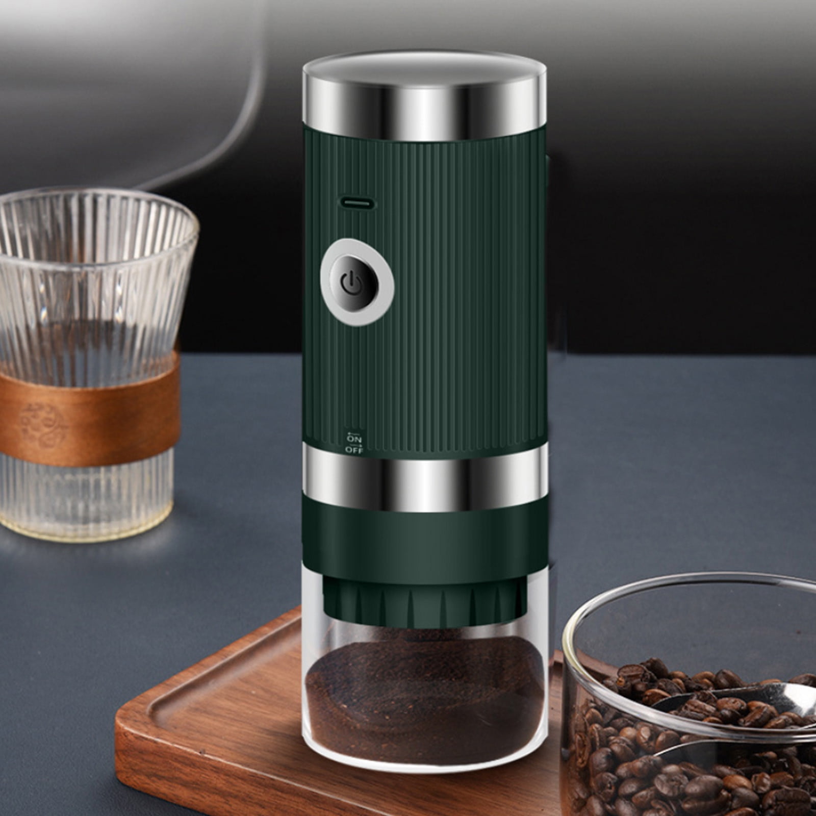 Electric Burr Coffee Grinder,Portable Cordless Rechargeable Espresso