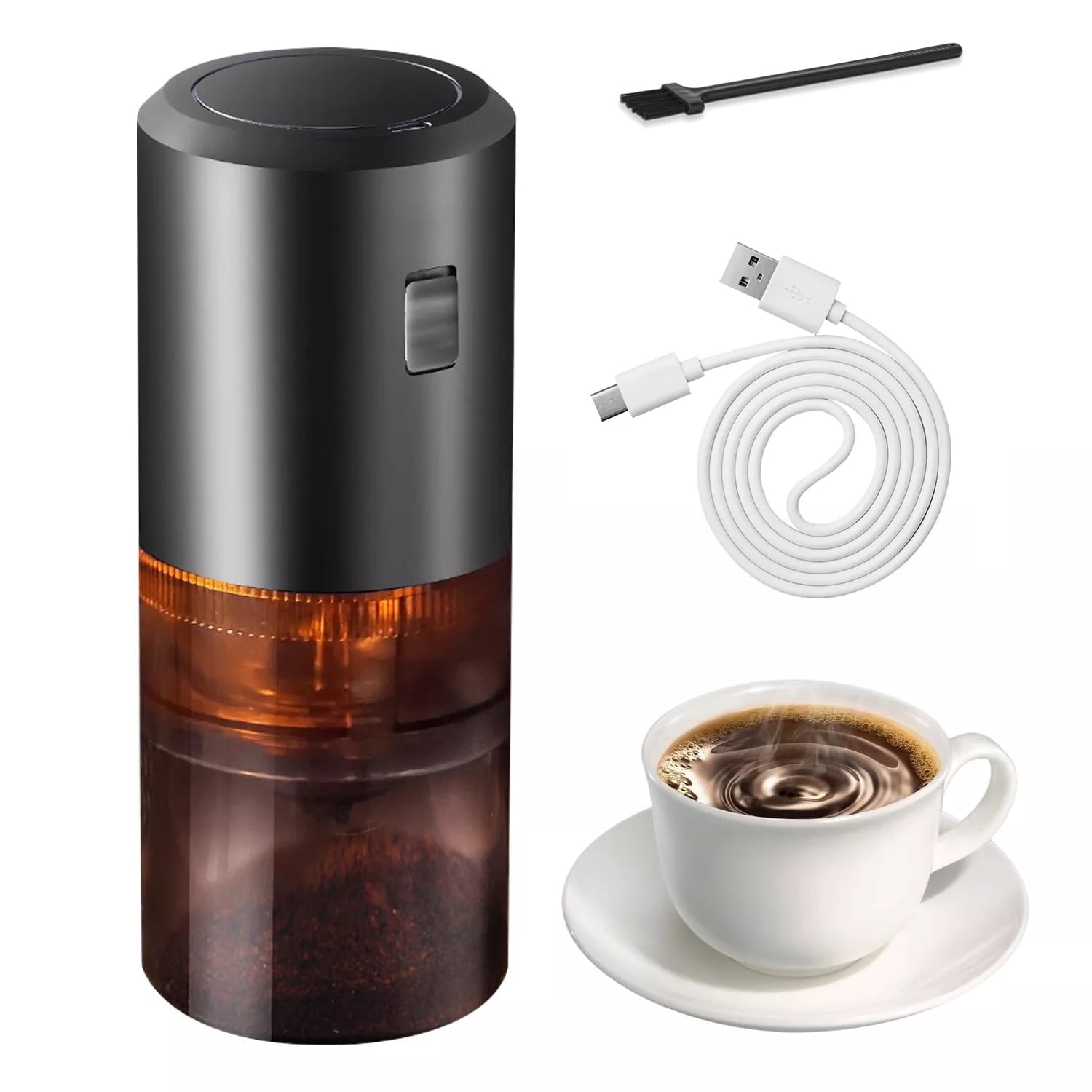 Electric Burr Coffee Grinder, Portable & Rechargeable, 5 Adjustable ...