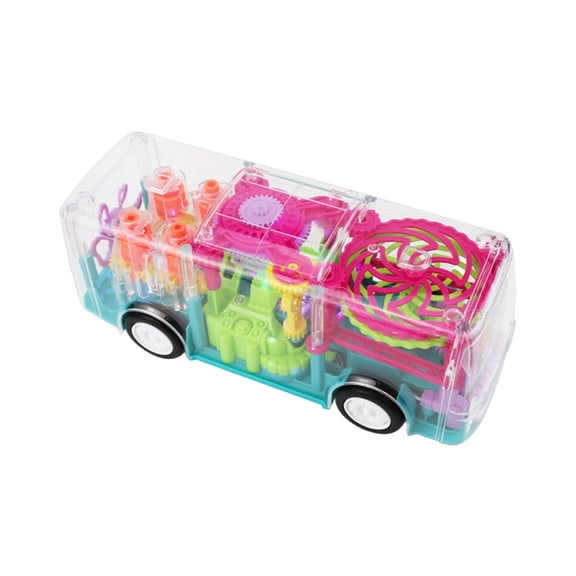 Electric Bus Toy With Colorful Gears Music Lighting Effects 360 Degree Motion Safe Car Toy For Toddler Fun