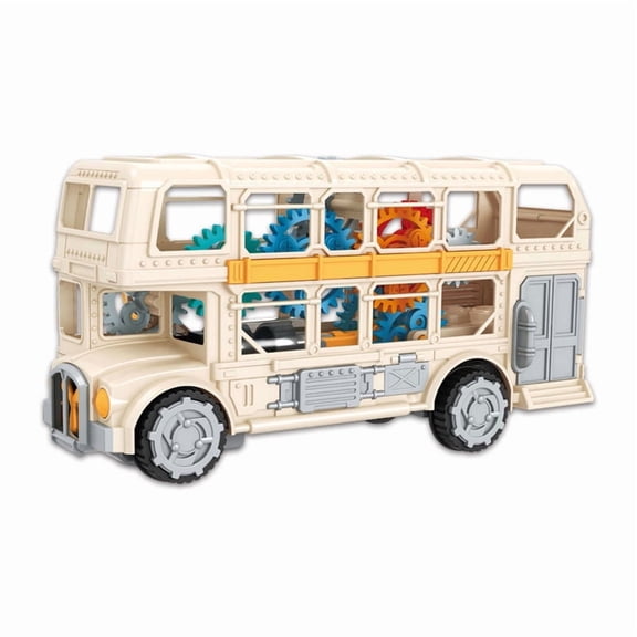 Electric Bus Toys with Colorful Music & Lights, Gear Double-decker Car Model for 3-5 Years Boys Girls Pretend Play Gifts