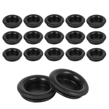 Electric Cable Protector Gasket 60pcs 16mm Single Side Rubber Grommet Car Black