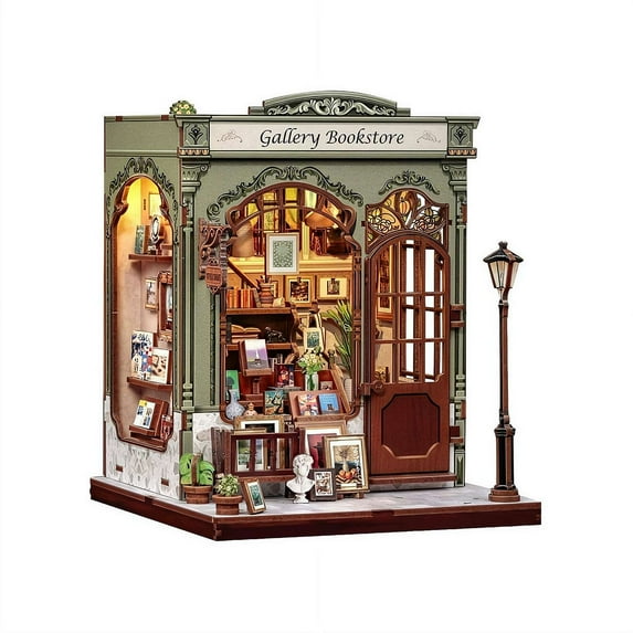 Book Nook Kit - DIY Miniature House Kit for Adults, Dollhouse Booknook Library Tiny House Bookshelf Decor 3D Wooden Puzzle