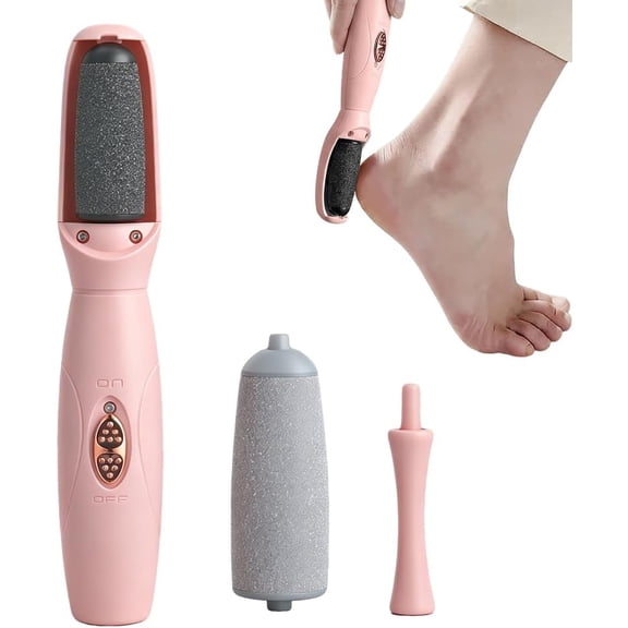 Electric Callus Remover for Feet,2-Speed Adjustable USB Rechargeable Foot File, with 2 Washable Roller Heads, Foot Scrubber Dead Skin Remover Tool for Dry Rough Heel,Black