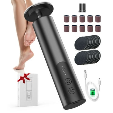 Electric Callus Remover for Feet(6 Speed), 2 in 1 Electric Foot File Nail Grinder, tisino Rechargeable Electric Foot Callus Remover with Sandpaper Disk and Nail Drill Bits, for Dead Skin-Black