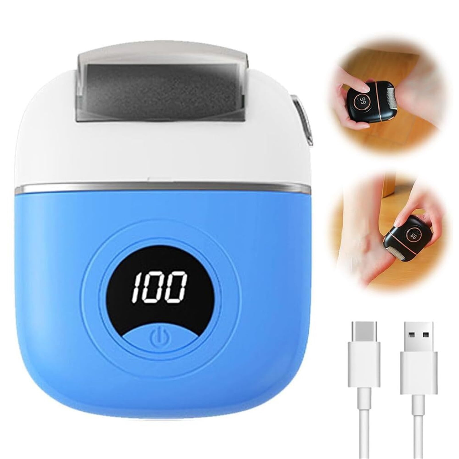 Electric Callus Remover for Feet, Portable Rechargeable Foot Repair and Grinding Device with Digital Display, Heel Polisher File for Men Women Dry Callus Dead Skin