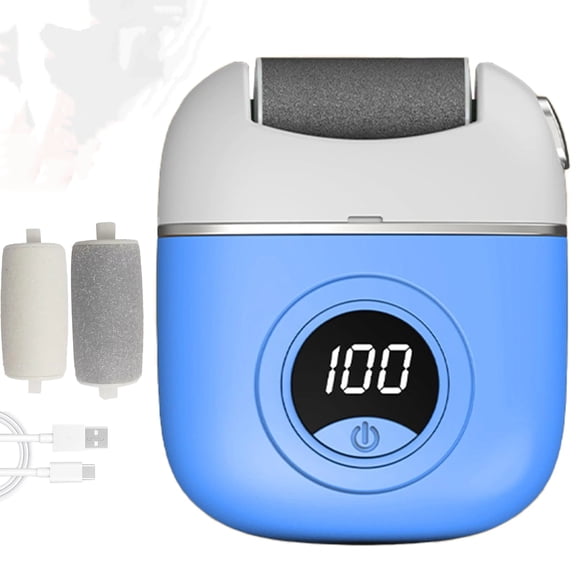 Electric Callus Remover for Feet, Portable Rechargeable Foot Repair and Grinding Device with Digital Display, Heel Polisher File for Men Women Dry Callus Dead Skin (Blue)