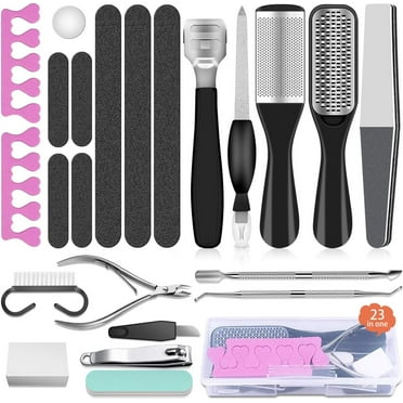Electric Callus Remover for Feet,Rechargeable Foot File Hard Skin Remover,Waterproof 14 in1 Professional Pedicure Kit for Cracked Heels &Dead Skin,with 3 Roller Heads 2 Speed, Battery Display,Strips