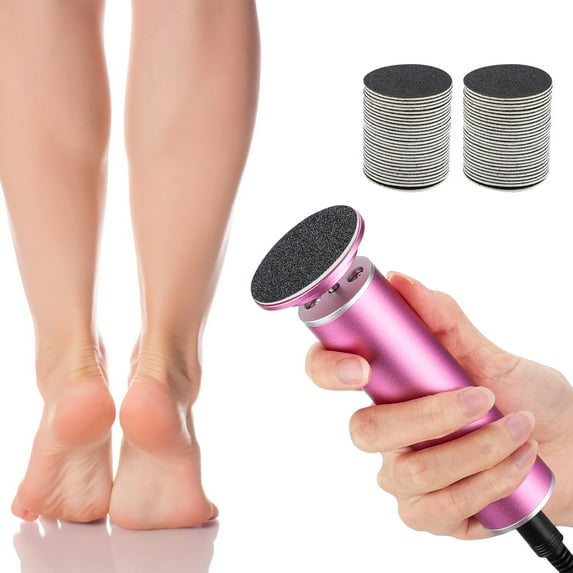 Electric Callus Remover For Feet, Rechargeable Pedicure Tool with 60pcs Sandpaper Disk, Adjustable Speed, Rechargeable Dermave Foot Callus Remover, Professional Pedicure Tools for Dry Dead Skin