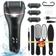 Electric Callus Remover for Foot Rechargeable Electronic Foot File 12 in 1 Professional Pedicure Tools Foot Care Perfect for Dead Hard Cracked and Dead Skin with 3 Roller Heads 2 Speed Battery Display
