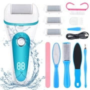 Electric Callus Remover for Foot Rechargeable Electronic Foot File 13 in 1 Professional Pedicure Tools Foot Care Perfect for Dead Hard Cracked and Dead Skin with 3 Roller Heads 2 Speed Battery Display