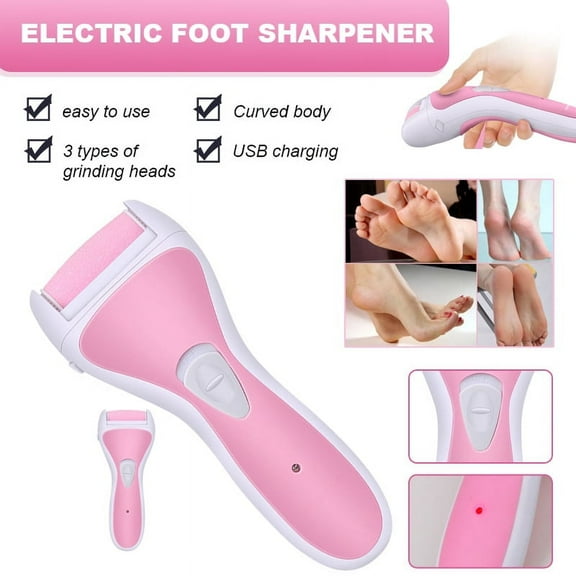 Electric Callus Remover,VONTER Rechargeable Electronic Feet File Pedicure Foot File Foot Rasp with IPX7 Waterproof Design for Dry Cracked Dead Skin with 3 Roller Heads, usb