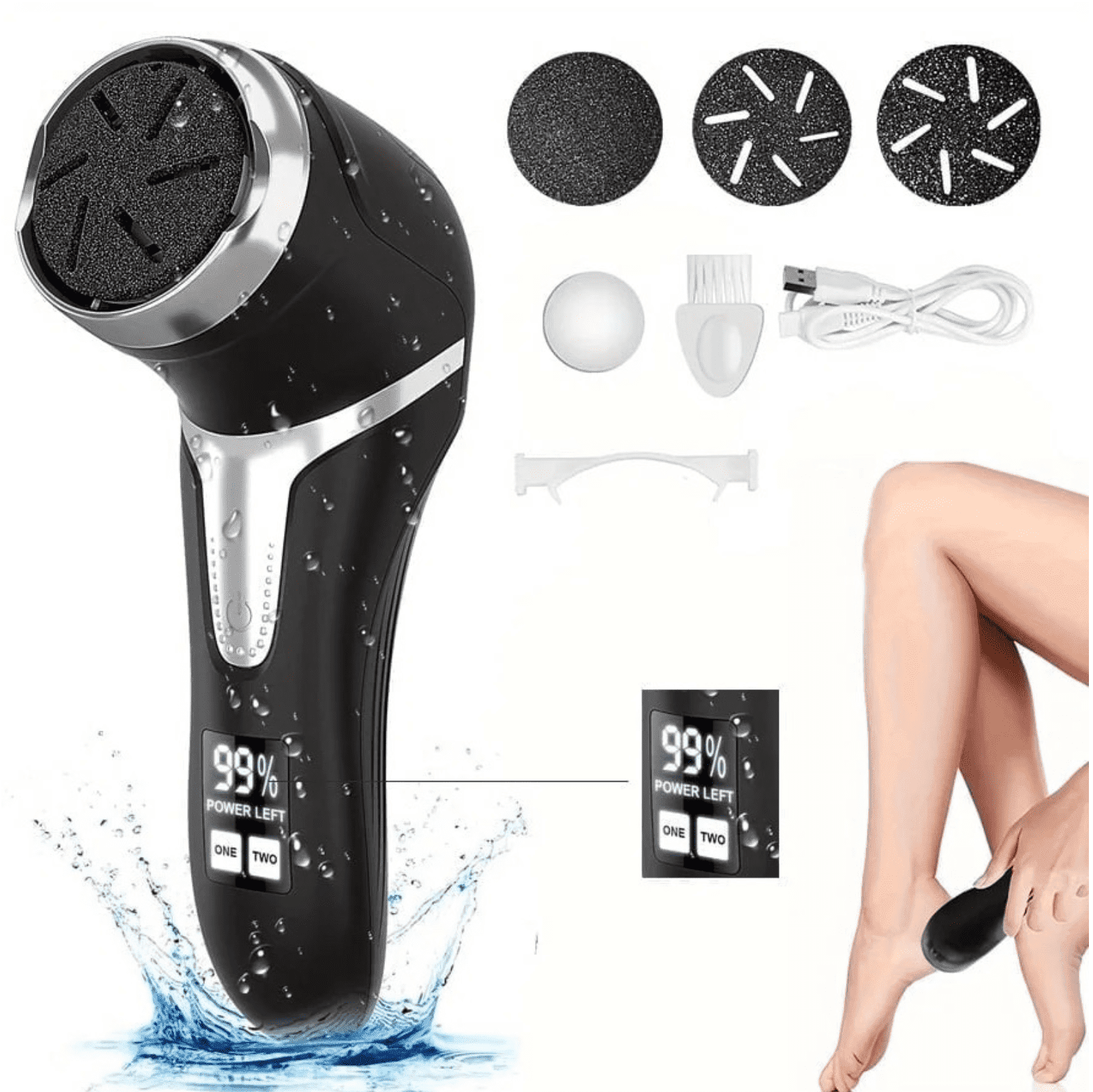 Portable Pedicure Kit Foot File Callus Tool,Electric Callus Remover for Feet Care Deadskin with LCD Display