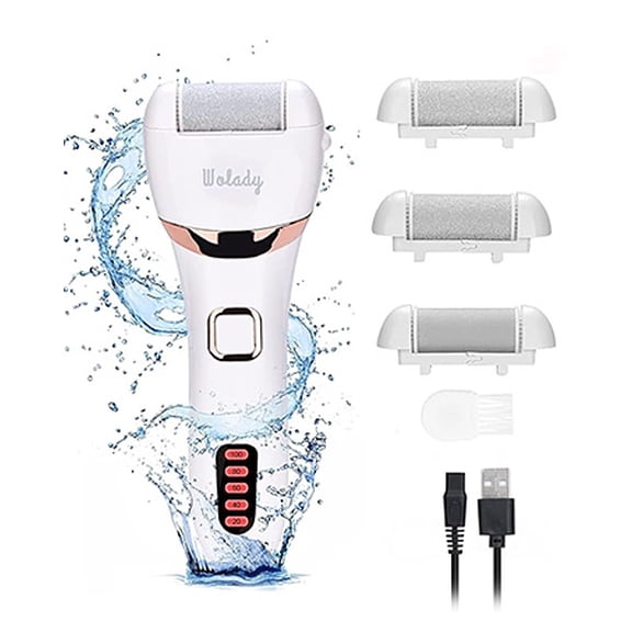 Electric Foot Callus Remover Tool, Rechargeable Callus Removers Kit Extra Thick, Heel, Hand, Skin Gift(White)