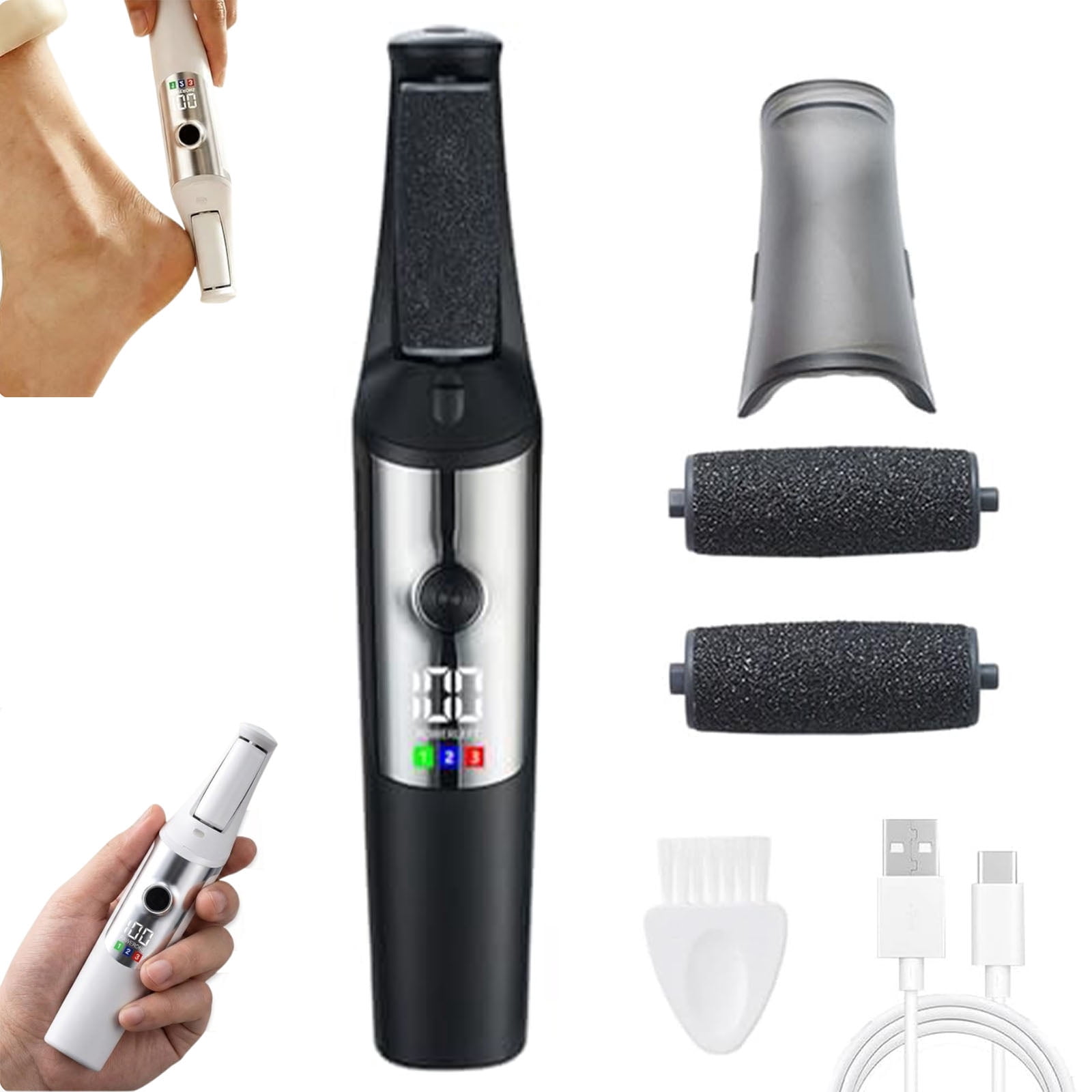 Electric Callus Removers for Feet, 2026 Upgraded Rechargeable Portable Electric Foot Callus Remover Pedicure Kits, Removes Dry Skin for Smoother Feet, for Feet & Hands, Assorted