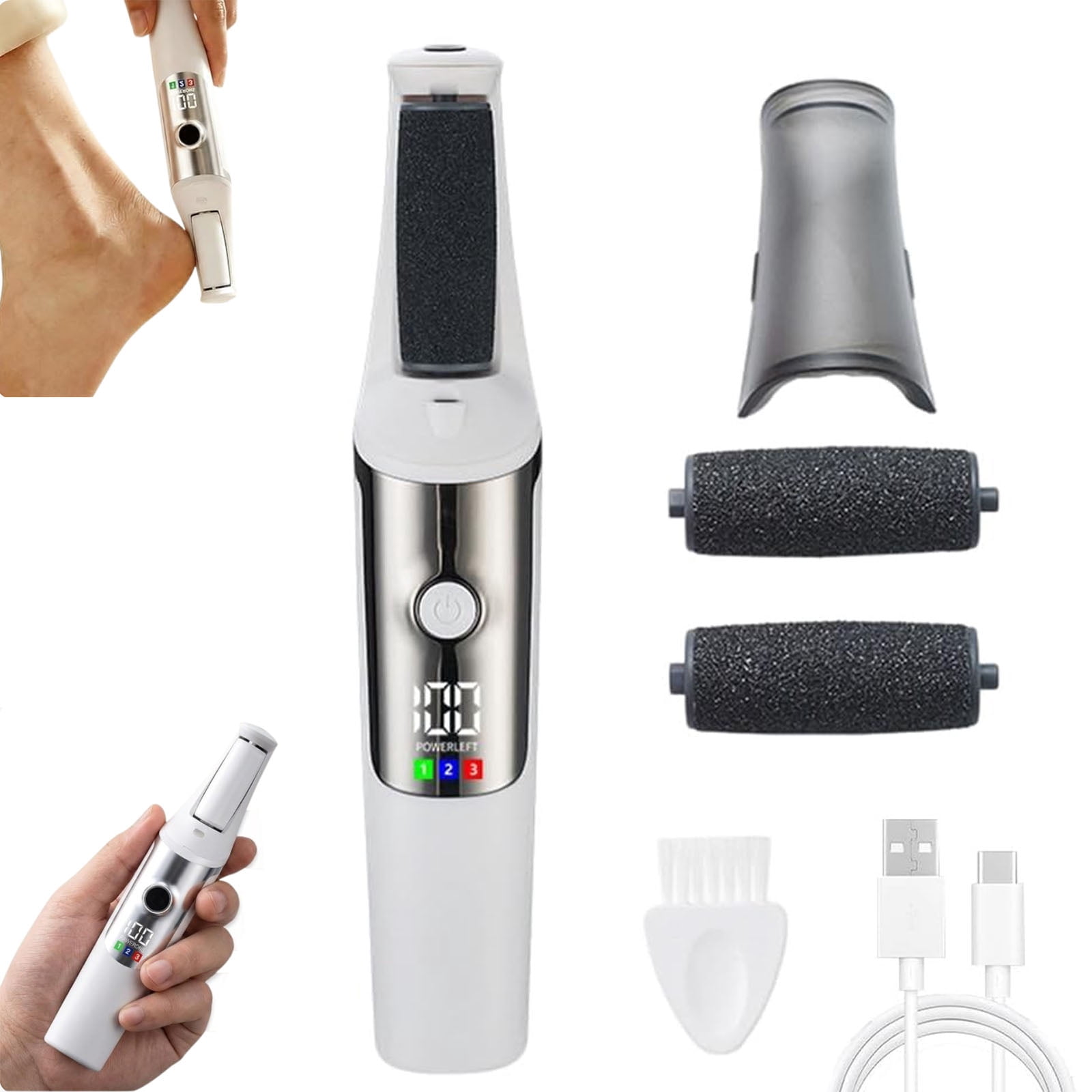 Electric Callus Removers for Feet, 2026 Upgraded Rechargeable Portable Electric Foot Callus Remover Pedicure Kits, Removes Dry Skin for Smoother Feet, for Feet & Hands, Assorted
