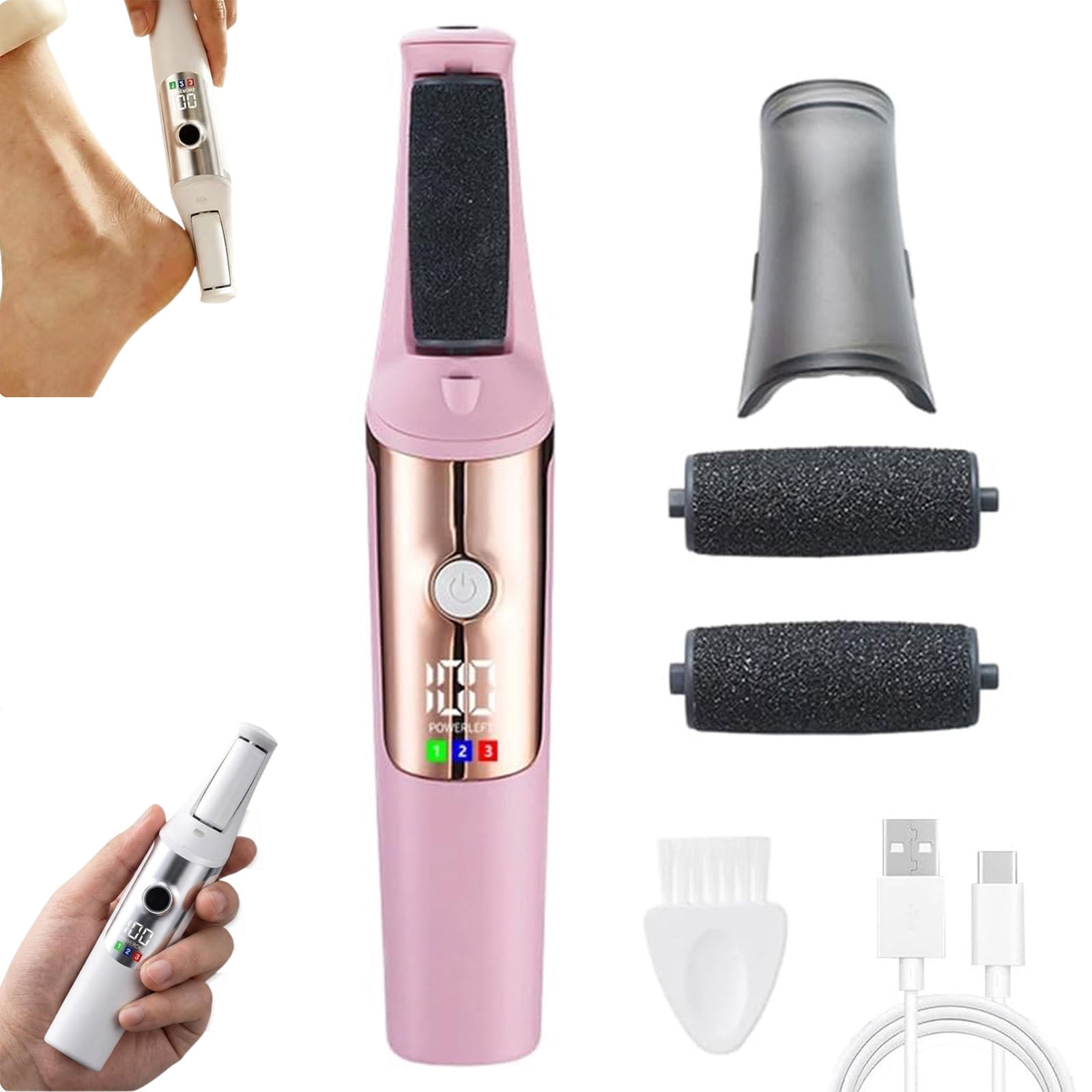 Electric Callus Removers for Feet, 2026 Upgraded Rechargeable Portable Electric Foot Callus Remover Pedicure Kits, Removes Dry Skin for Smoother Feet, for Feet & Hands, Assorted