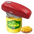 thumbnail interactive-video image 1 of Electric Can Opener, Hands-Free, Smooth Edge, Battery Powered for All Round Cans, Red, 1 of 8