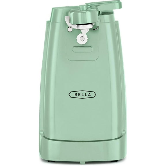 Electric Can Opener and Knife Sharpener, Multifunctional Jar and Bottle Opener with Removable Cutting Lever and Cord Storage, Stainless Steel Blade, Sage