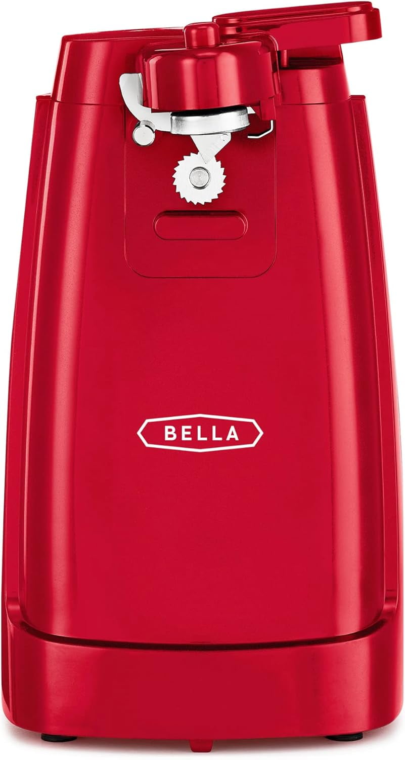 Red Stainless Steel Electric Can Opener with Knife Sharpener