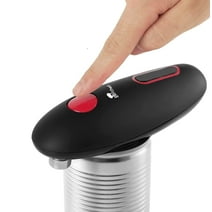 Electric Can Opener One Touch Easy Open Strong Stainless Steel Cutting Smooth Edge Hands Free Pro Automatic Kitchen for Seniors Elderly Arthritis, Battery Operated, Red/Black by Renewgo by Renewgoo