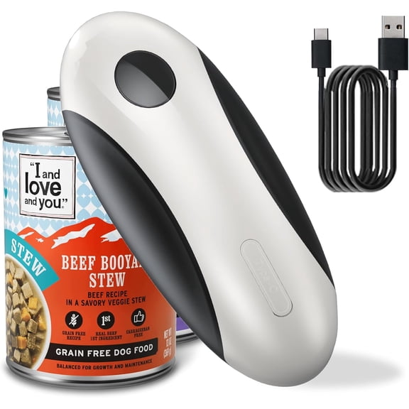 Electric Can Opener Smooth Edge,Kitchen Can Opener for Seniors with Arthritis, One Touch Side Cut Fits Most Can Sizes, Left-Handed Friendly, Ideal Holiday Gift