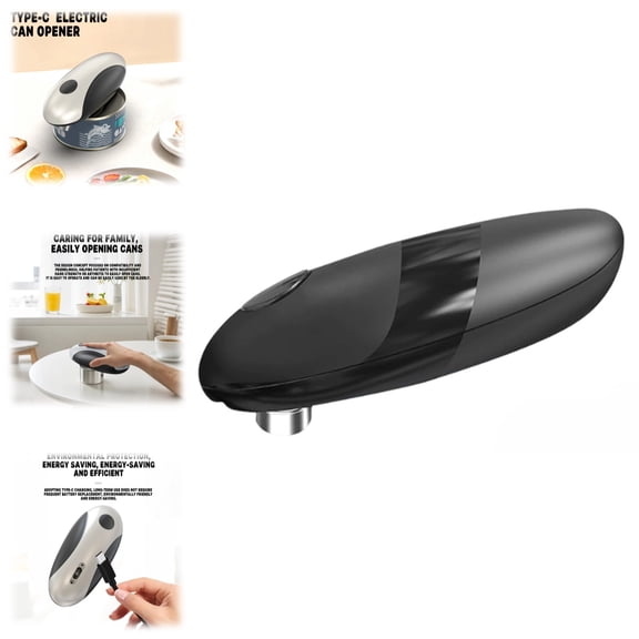 Electric Can Opener - USB Rechargeable Automatic Opener, Hands-Free Safe Design for All Can Sizes, Smooth Edge Kitchen Tool for Seniors with Arthritis