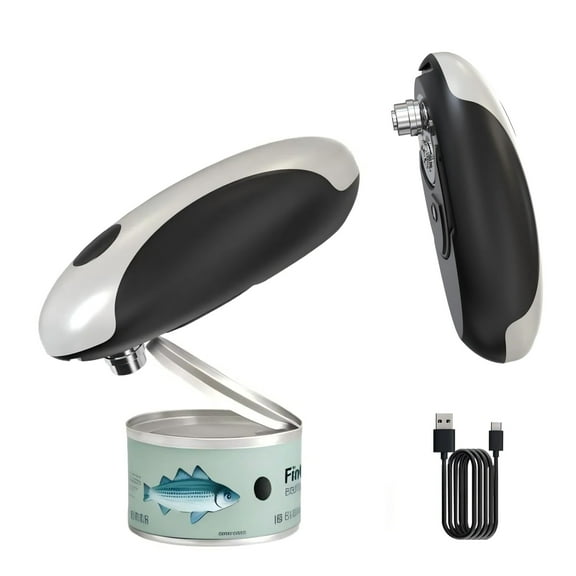 M‌SAS Electric Can Opener - USB Rechargeable Automatic Opener, Hands-Free Safe Design for All Can Sizes, Smooth Edge Kitchen Tool for Seniors with Arthritis