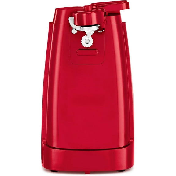 Electric Can Opener and Knife Sharpener, Multifunctional Jar and Bottle Opener with Removable Cutting Lever and Cord Storage, Stainless Steel Blade