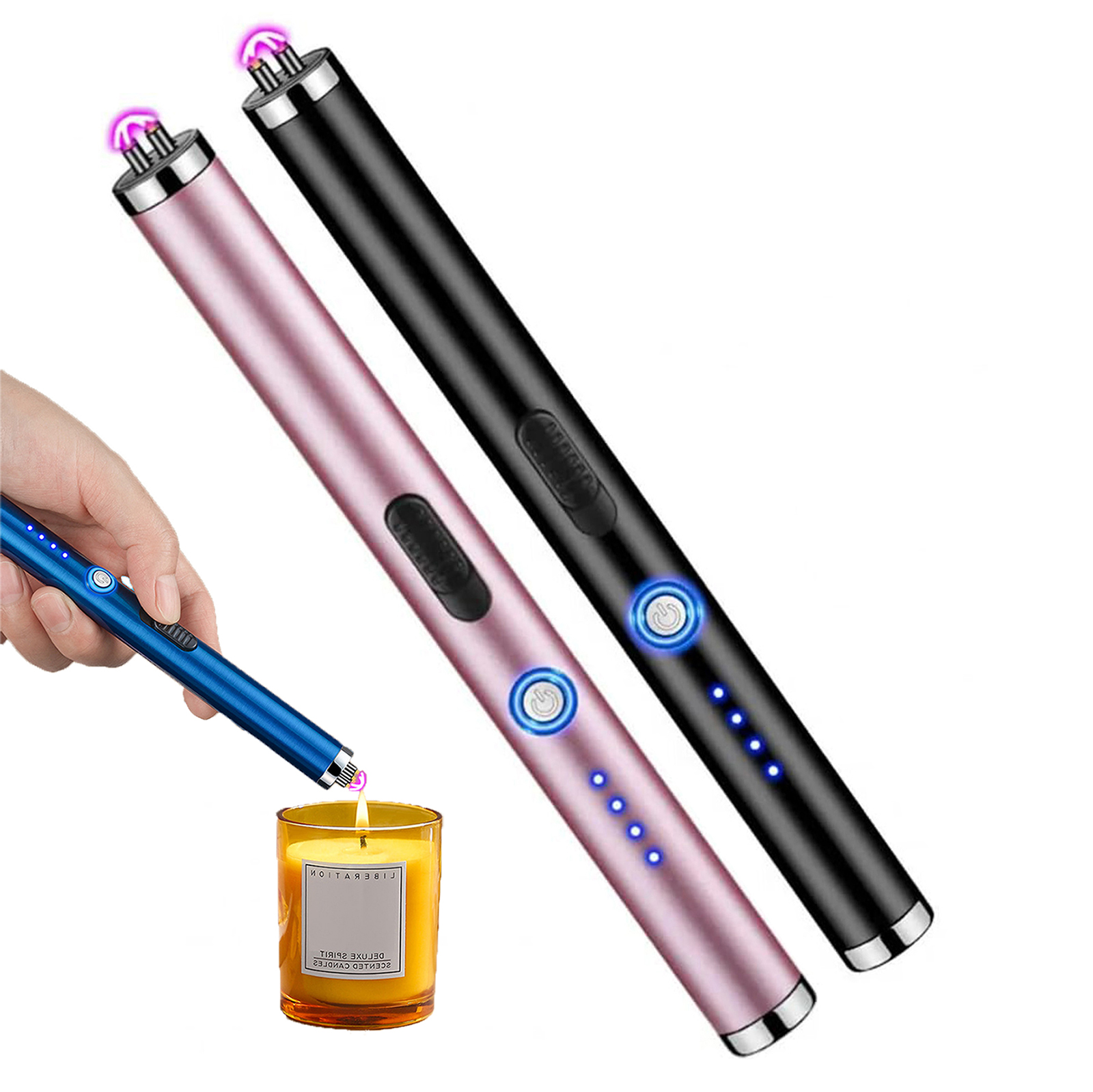 Electric Candle Lighter, Plasma Arc Lighters, Windproof & Flameless with USB Rechargeable