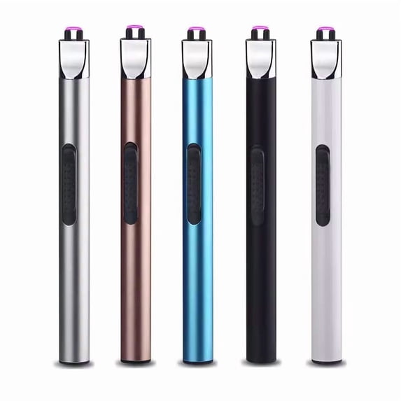 Electric Candle Lighter USB Rechargeable Plasma Arc • Windproof Flameless Long Neck Lighter • Treble Safety Lock • LED Battery Display • Aluminum Alloy • Gift for Mom Wife Sister