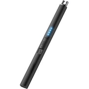 Electric Candle Lighter, Windproof Flameless USB Rechargeable Plasma Arc Long Lighter for Grill Firework Kitchen Camping Black