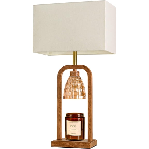 Electric Candle Warmer Lamp Black, Modern Lamp Candle Warmer with Timer Dimmer, Wax Light Warming Table Lamp for Jar Candles, Bedside Lamp for House Warming Home Decor Living room, Bulb Included