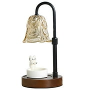 Electric Candle Warmer Lamp with Timer, Dimmable Flower Candle Warmer Light, Vintage Design, Adjustable Height, Includes 2 Bulbs
