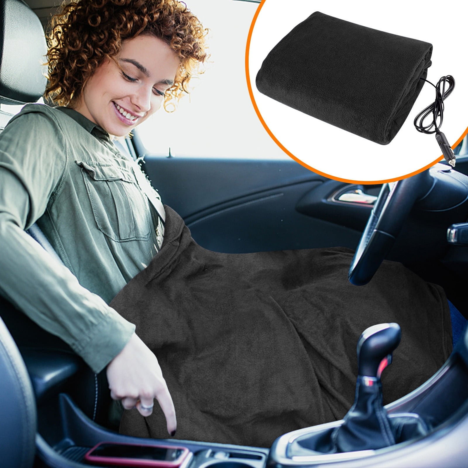 Electric Car Blanket 12v ,58 X 40 Inch Travel Heated Fleece Blanket 