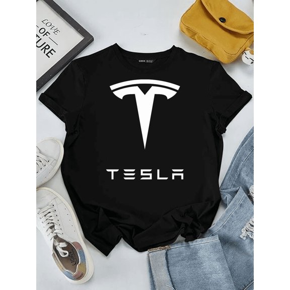 Electric Car Brand Logo Fan Auto Mechanic Graphic Unisex T-Shirt V10496 up to Size 5XL